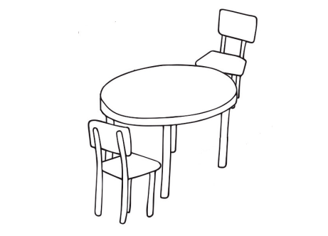 a white table with 2 chairs